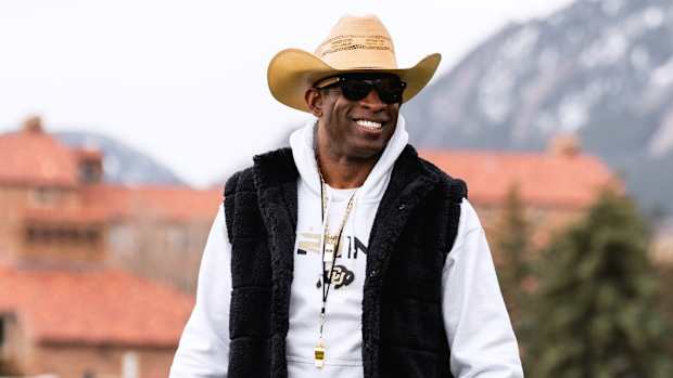 Deion Sanders in practice at CU